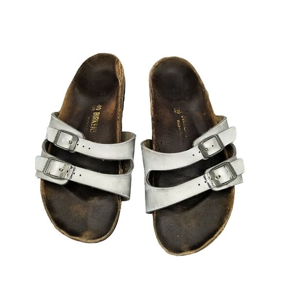 Silver Double Strap Birkenstock 260 EU 40 - Picture 1 of 5